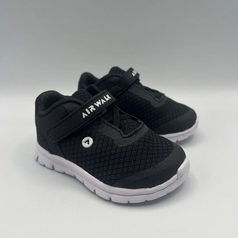 Airwalk Gusto Cross Trainer Black Slip On Strap‎ Shoes - Baby Toddler Size 4 NEW